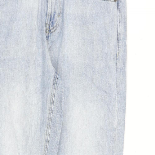 NEXT Mens Blue Cotton Straight Jeans Size 30 in L28 in Slim Zip