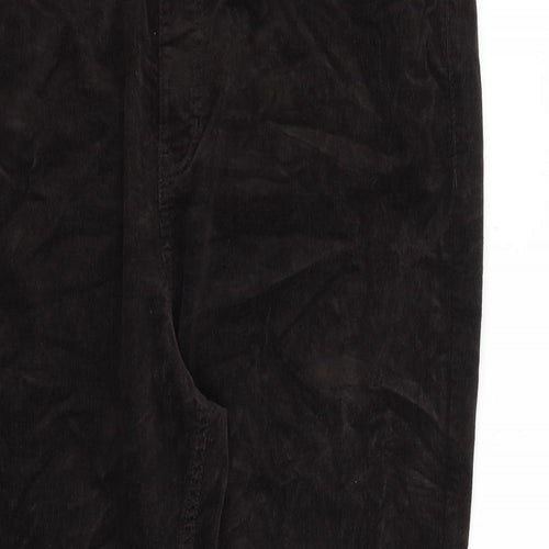 Marks and Spencer Womens Brown Cotton Trousers Size 20 L29 in Regular Zip