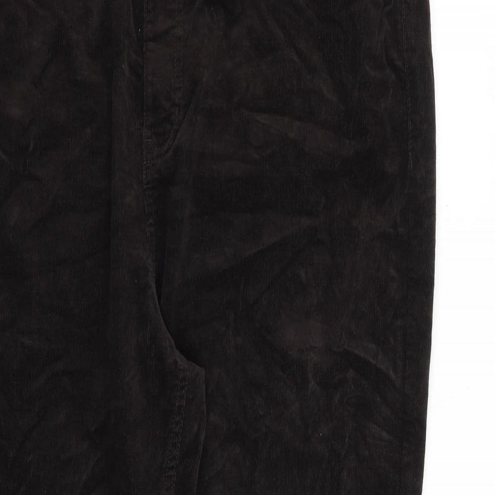 Marks and Spencer Womens Brown Cotton Trousers Size 20 L29 in Regular Zip