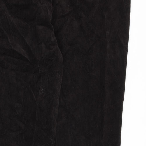 Marks and Spencer Womens Brown Cotton Trousers Size 20 L29 in Regular Zip