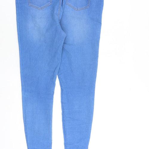 Papaya Womens Blue Herringbone Cotton Jegging Jeans Size 14 L28 in Regular