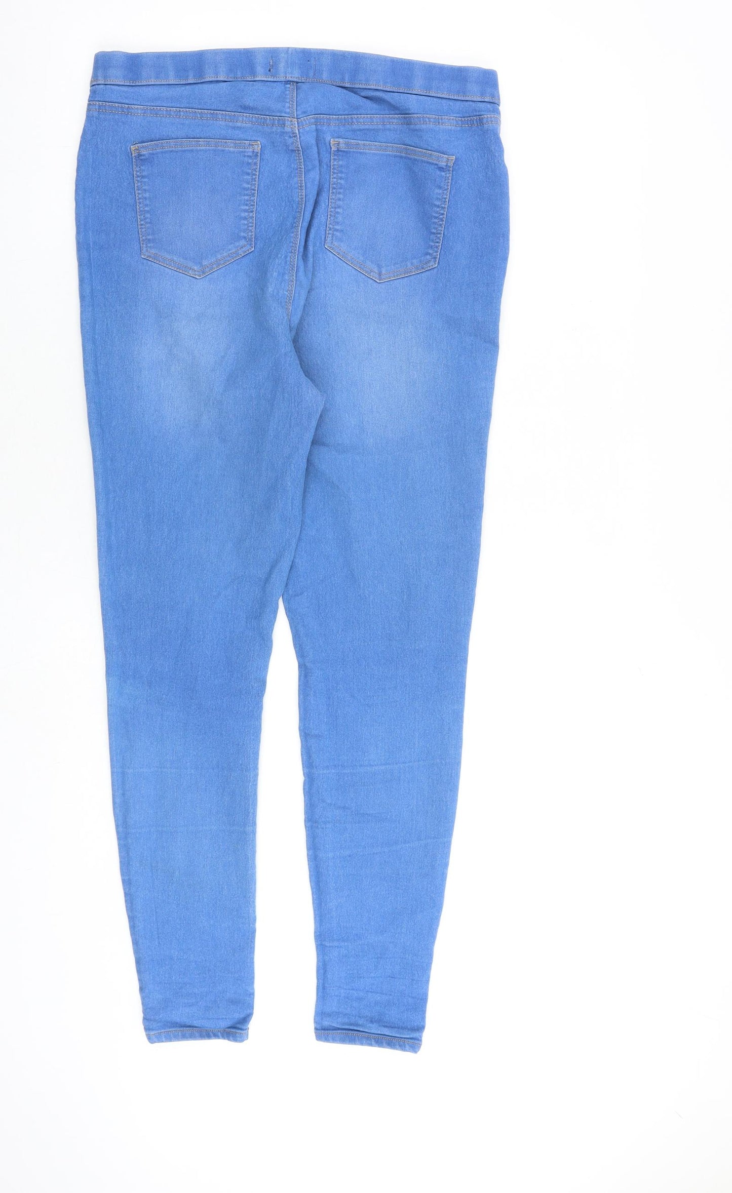Papaya Womens Blue Herringbone Cotton Jegging Jeans Size 14 L28 in Regular