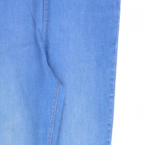 Papaya Womens Blue Herringbone Cotton Jegging Jeans Size 14 L28 in Regular