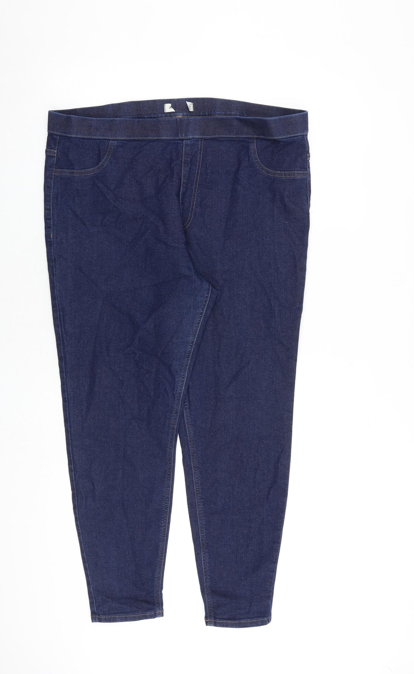 Marks and Spencer Womens Blue Cotton Jegging Jeans Size 18 L26 in Regular