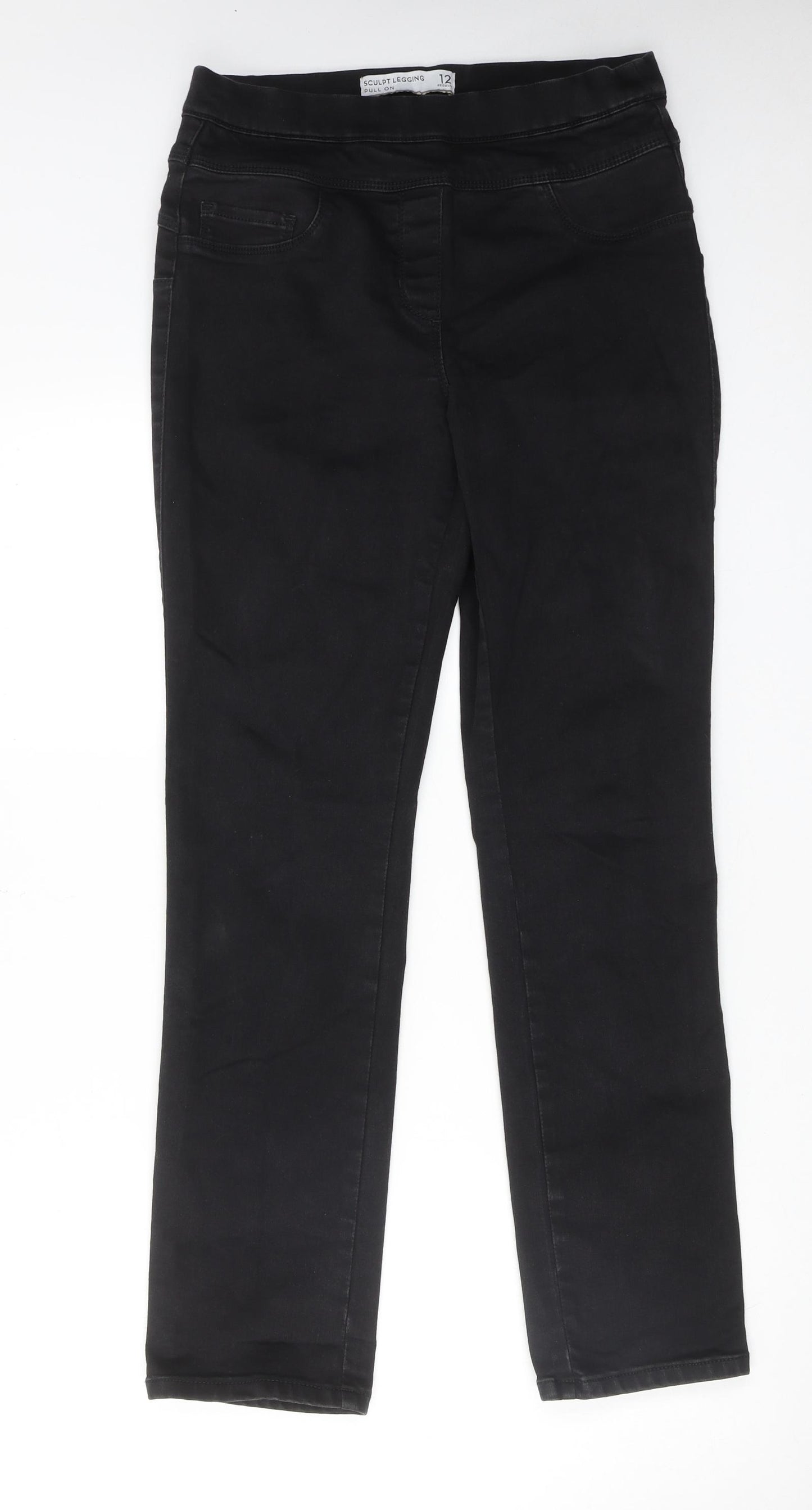 NEXT Womens Black Cotton Jegging Jeans Size 12 L30 in Regular