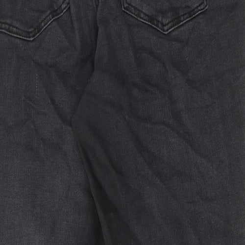 Simply Be Womens Grey Cotton Straight Jeans Size 16 L28 in Regular Zip