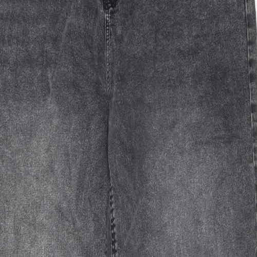 TU Womens Grey Cotton Mom Jeans Size 16 L32 in Regular Zip