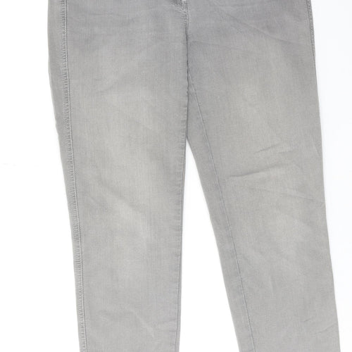 Basler Womens Grey Cotton Skinny Jeans Size 34 in L29 in Regular Zip