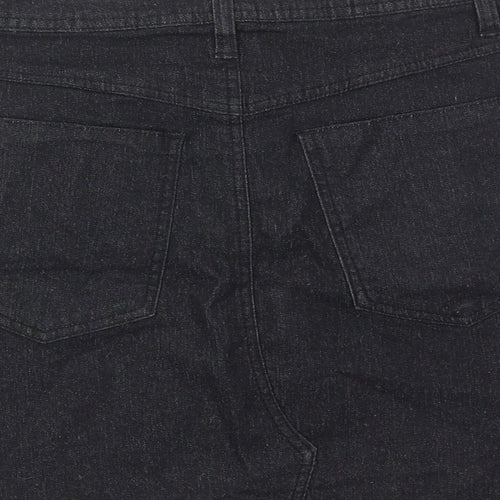 Boohoo Womens Black Cotton A-Line Skirt Size 10 Tie