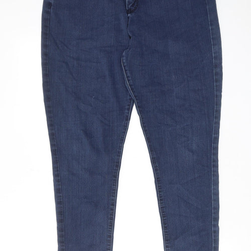 Autograph Womens Blue Cotton Skinny Jeans Size 12 L27 in Regular Zip