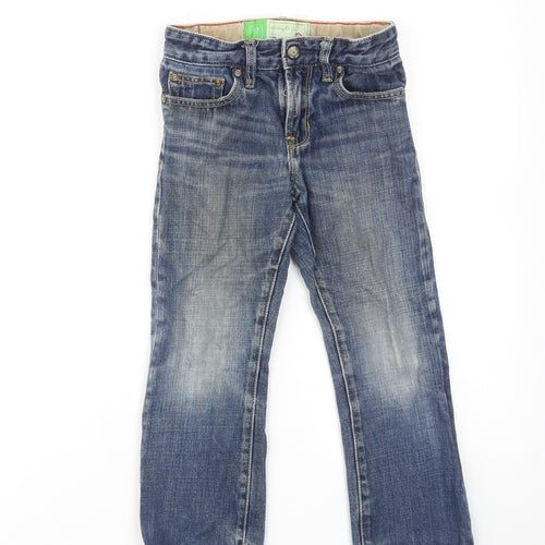 Gap Boys Blue Cotton Straight Jeans Size 5 Years Regular Zip