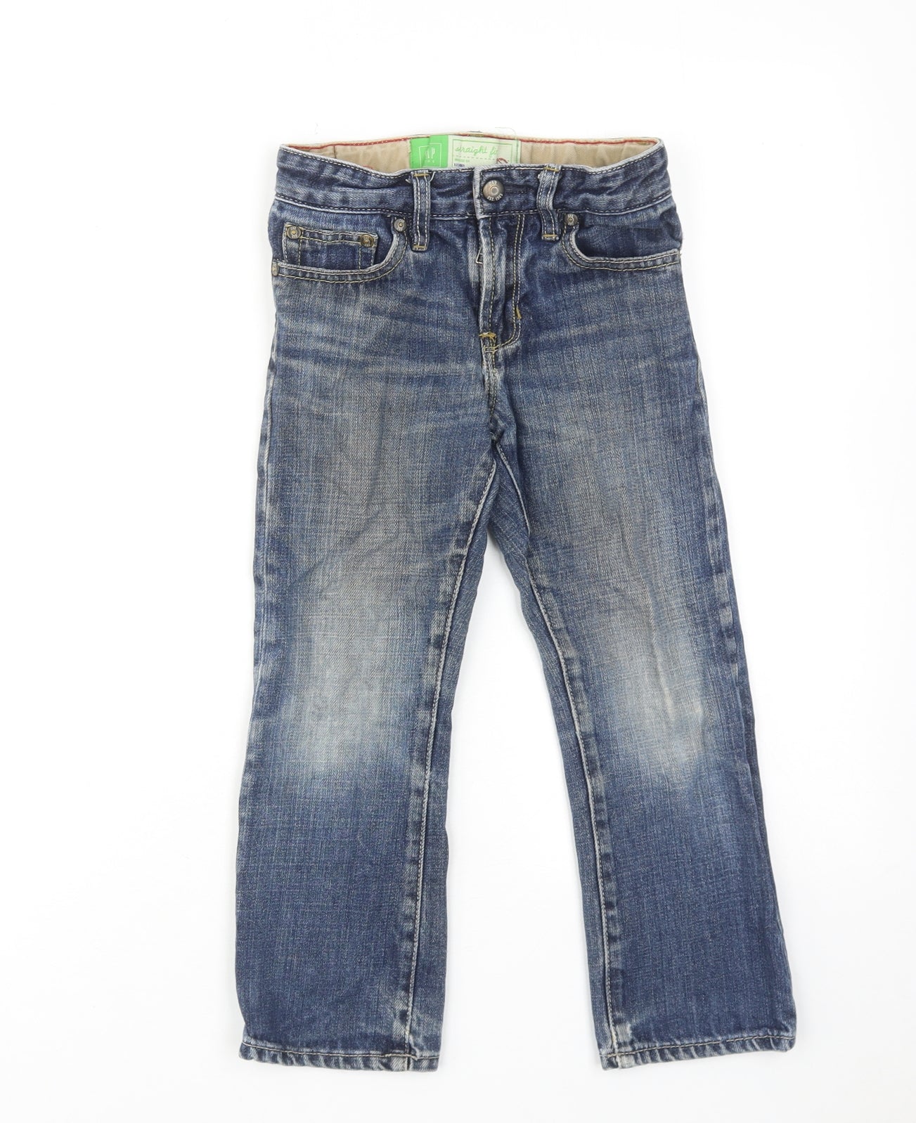 Gap Boys Blue Cotton Straight Jeans Size 5 Years Regular Zip
