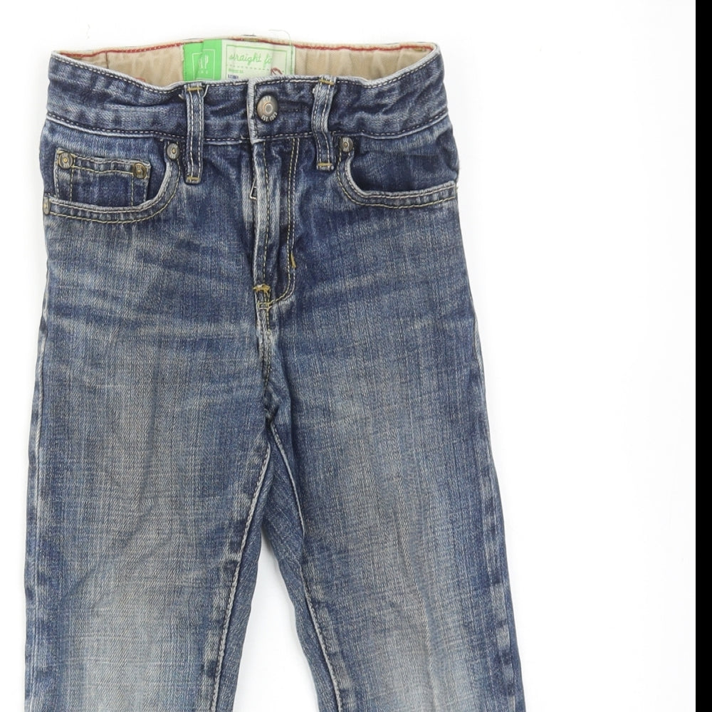 Gap Boys Blue Cotton Straight Jeans Size 5 Years Regular Zip