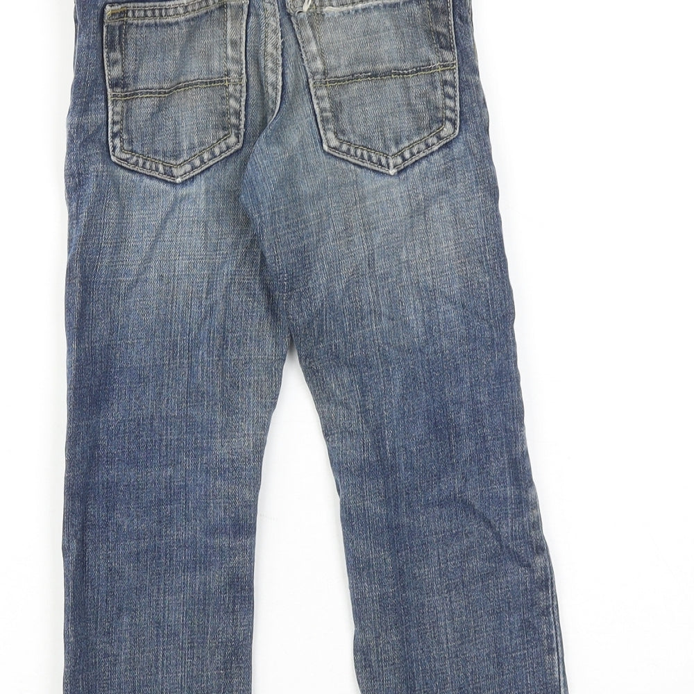 Gap Boys Blue Cotton Straight Jeans Size 5 Years Regular Zip