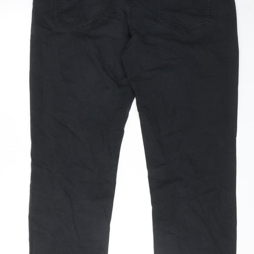 Sheego Womens Black Cotton Straight Jeans Size 22 L20 in Regular Zip