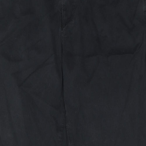 Sheego Womens Black Cotton Straight Jeans Size 22 L20 in Regular Zip