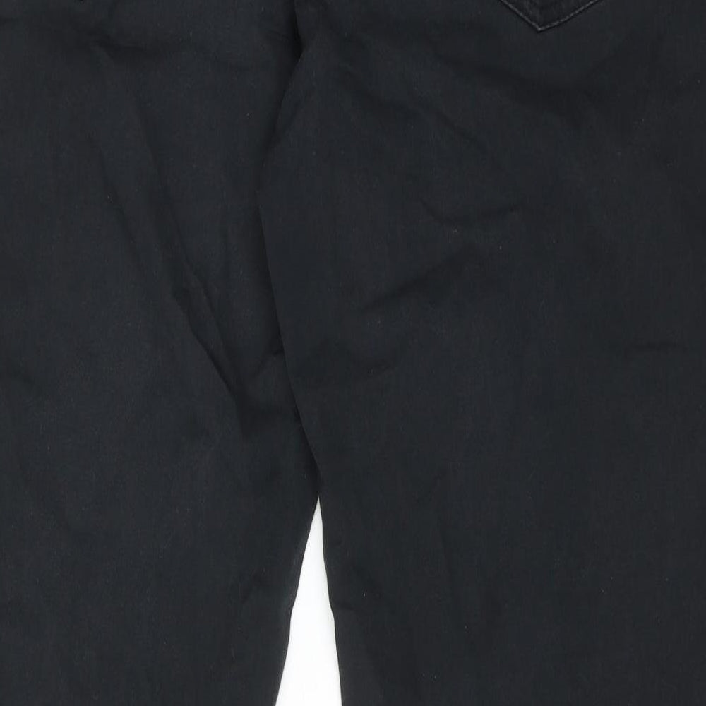 Sheego Womens Black Cotton Straight Jeans Size 22 L20 in Regular Zip