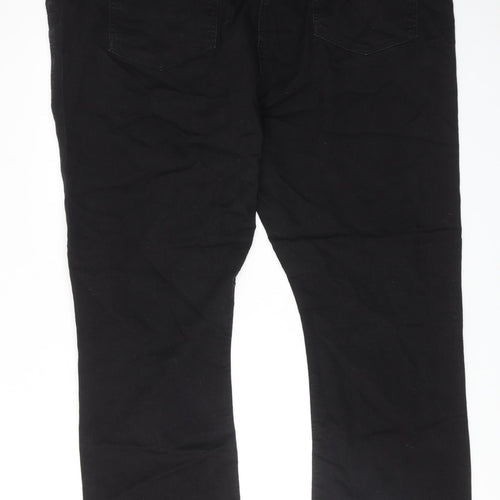 Yours Womens Black Cotton Bootcut Jeans Size 26 L30 in Regular Zip