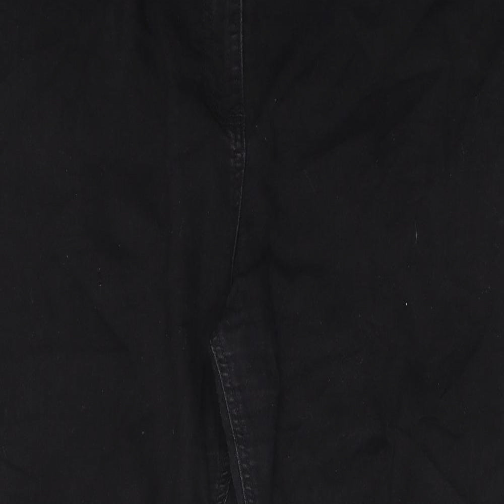 Yours Womens Black Cotton Bootcut Jeans Size 26 L30 in Regular Zip