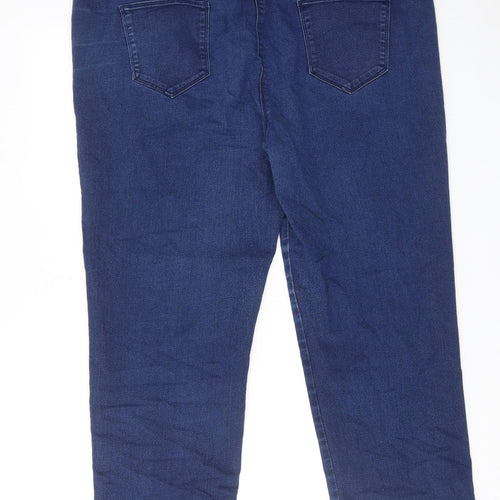Bonmarché Womens Blue Cotton Straight Jeans Size 20 L25 in Regular Zip