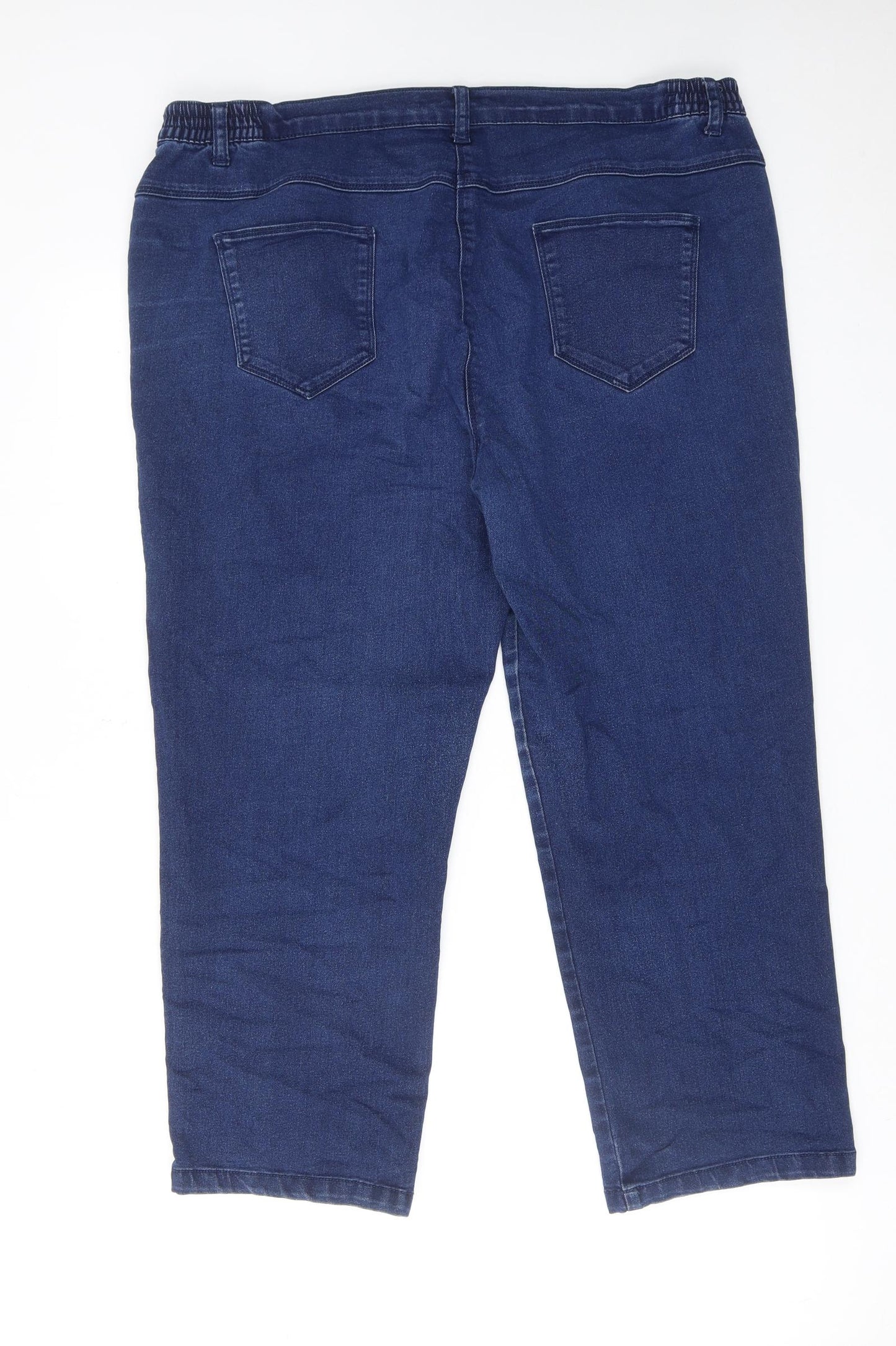 Bonmarché Womens Blue Cotton Straight Jeans Size 20 L25 in Regular Zip