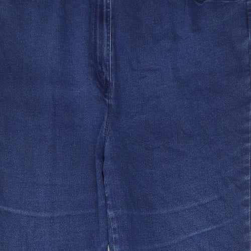 Bonmarché Womens Blue Cotton Straight Jeans Size 20 L25 in Regular Zip