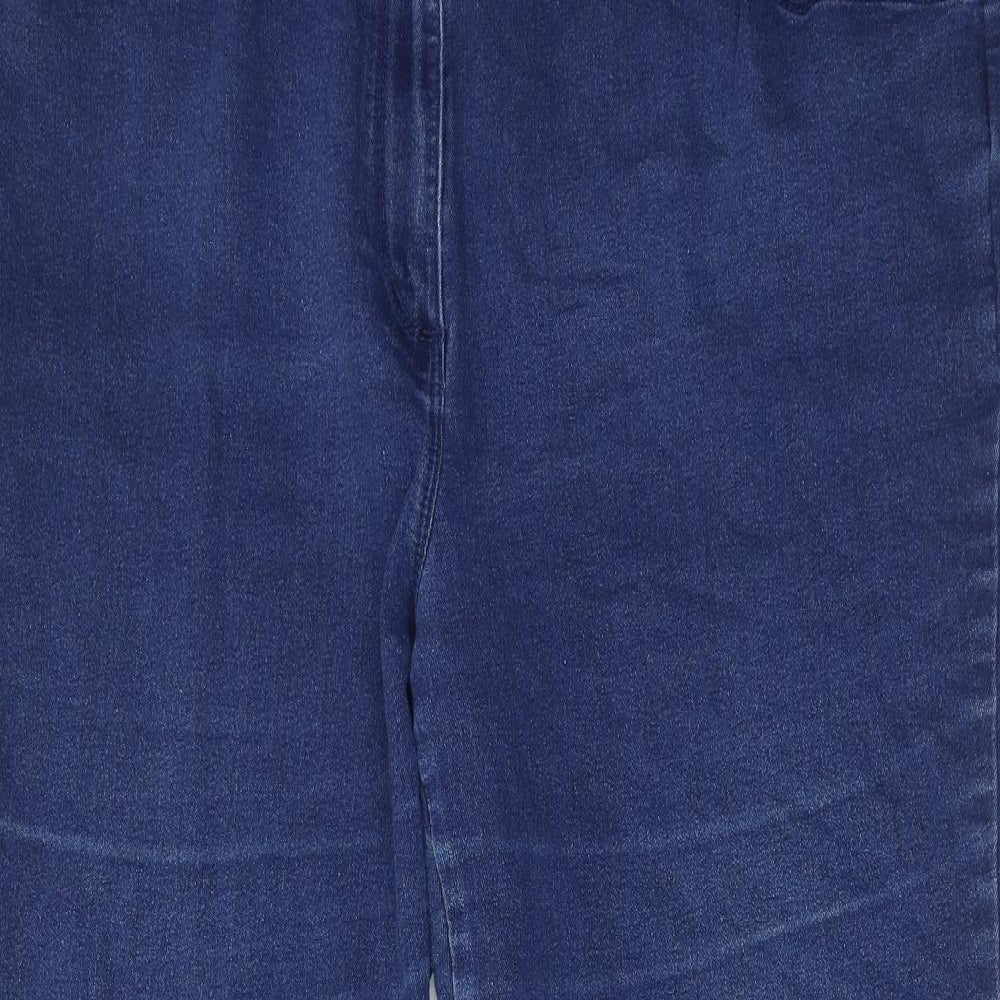 Bonmarché Womens Blue Cotton Straight Jeans Size 20 L25 in Regular Zip