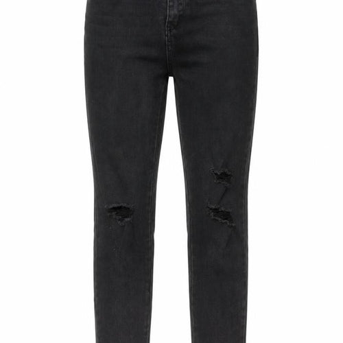 New Look Womens Black Cotton Skinny Jeans Size 10 L26 in Regular Zip - Frayed Hem
