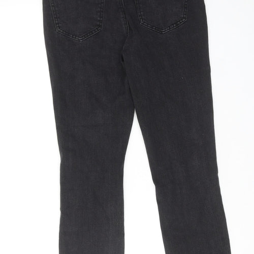 New Look Womens Black Cotton Skinny Jeans Size 10 L26 in Regular Zip - Frayed Hem