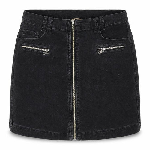 Zavanna Womens Black Cotton A-Line Skirt Size 10 Zip