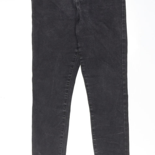 Denim & Co. Womens Grey Cotton Skinny Jeans Size 14 L27 in Regular Zip