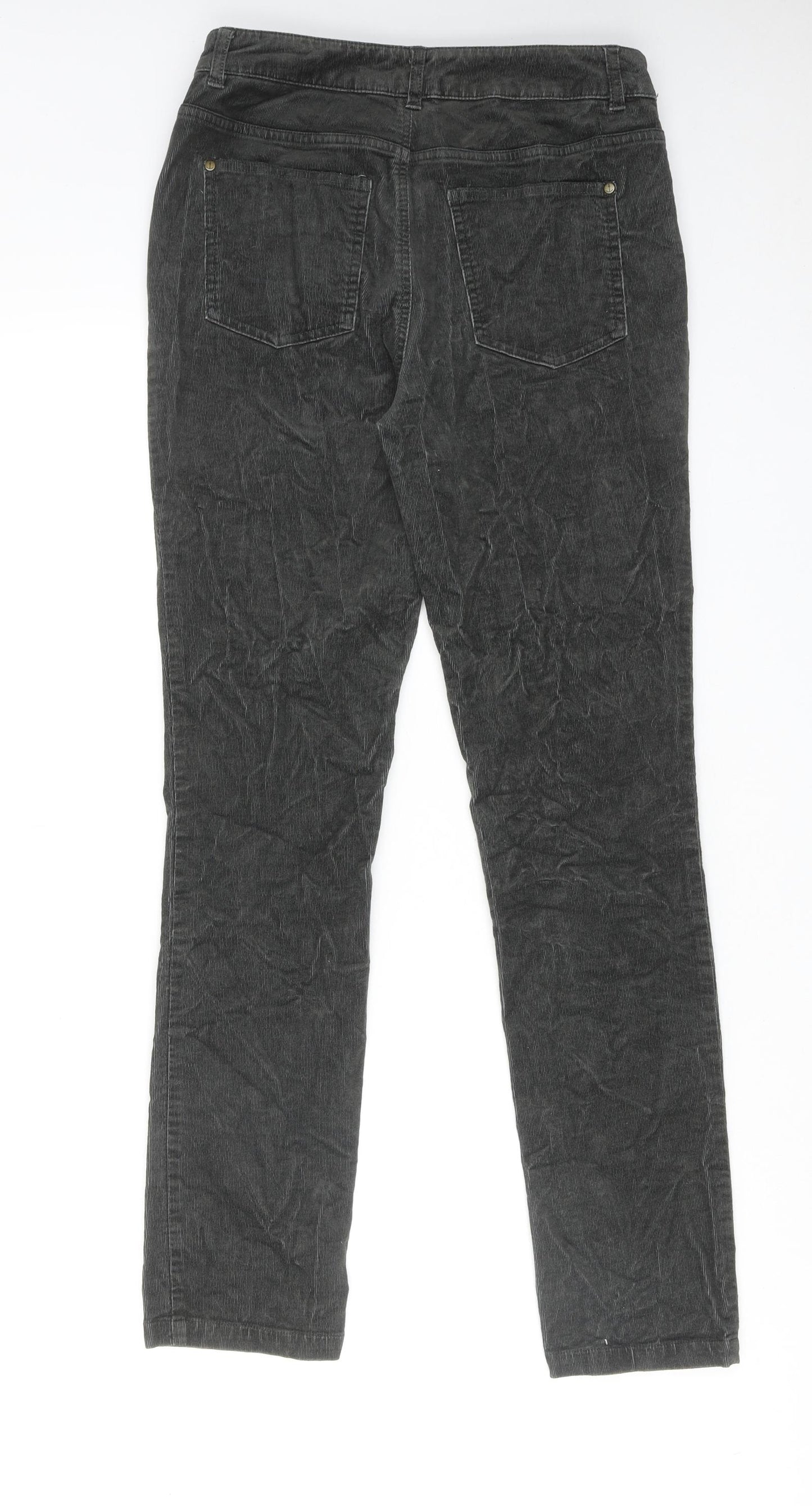 Seasalt Womens Green Cotton Trousers Size 8 L29 in Regular Zip