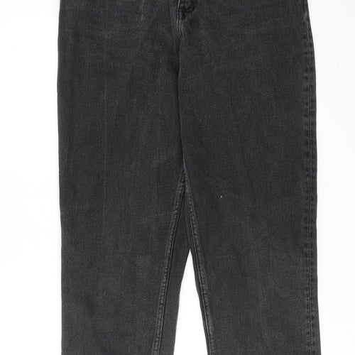 Monki Womens Black Cotton Mom Jeans Size 28 in L28 in Regular Zip