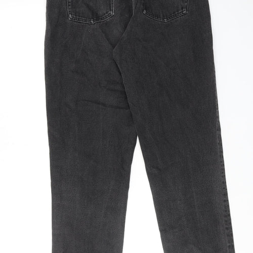 Monki Womens Black Cotton Mom Jeans Size 28 in L28 in Regular Zip