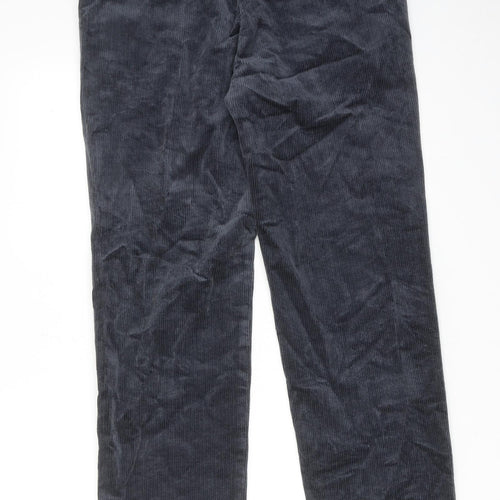 Marks and Spencer Mens Blue Cotton Trousers Size 30 in L31 in Regular Zip
