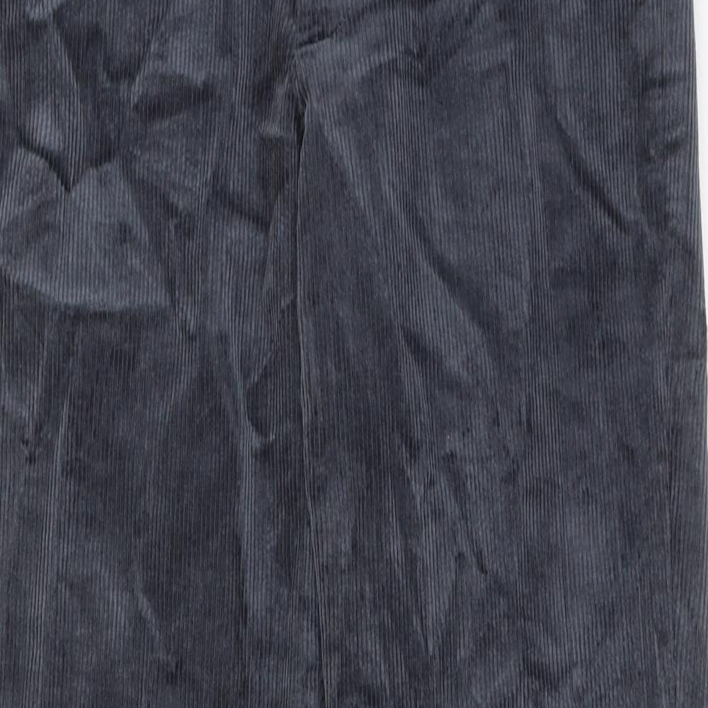 Marks and Spencer Mens Blue Cotton Trousers Size 30 in L31 in Regular Zip