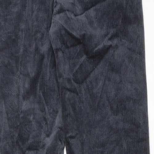 Marks and Spencer Mens Blue Cotton Trousers Size 30 in L31 in Regular Zip