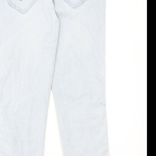 George Womens Blue Cotton Straight Jeans Size 12 L22 in Regular Zip