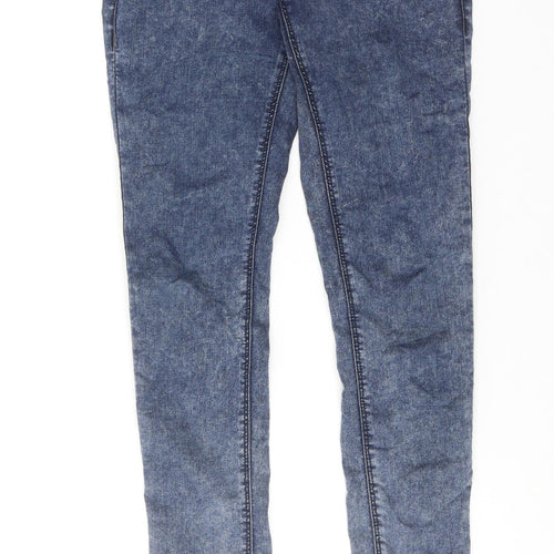 Topshop Womens Blue Cotton Skinny Jeans Size 26 in L30 in Regular Zip