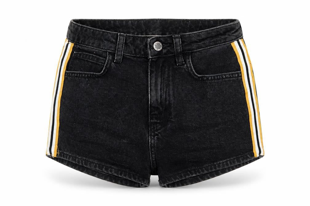 Denim & Co. Womens Black Cotton Hot Pants Shorts Size 4 L3 in Regular Zip