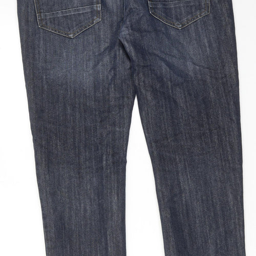 Denim & Co. Mens Blue Cotton Tapered Jeans Size 34 in L30 in Regular Button