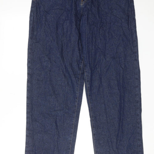 Wanama Womens Blue Cotton Straight Jeans Size 30 in L31 in Regular Zip