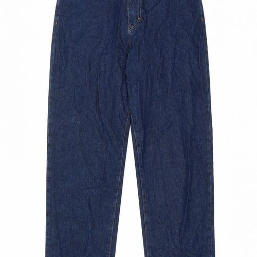 Wanama Womens Blue Cotton Straight Jeans Size 30 in L31 in Regular Zip