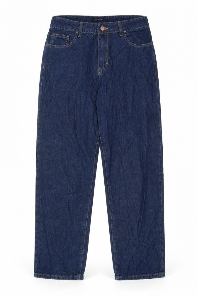 Wanama Womens Blue Cotton Straight Jeans Size 30 in L31 in Regular Zip