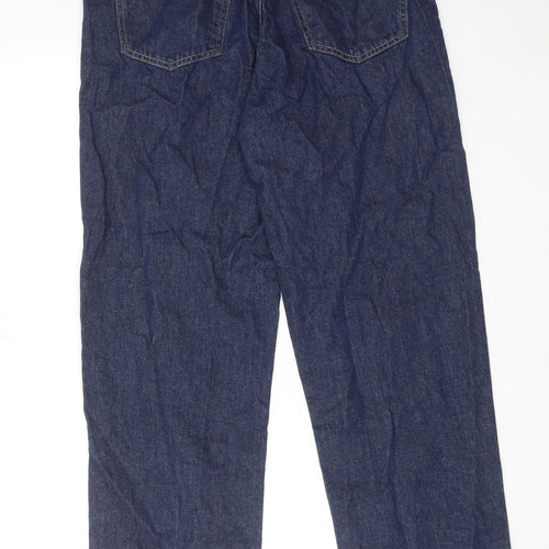 Wanama Womens Blue Cotton Straight Jeans Size 30 in L31 in Regular Zip