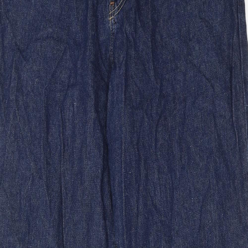 Wanama Womens Blue Cotton Straight Jeans Size 30 in L31 in Regular Zip