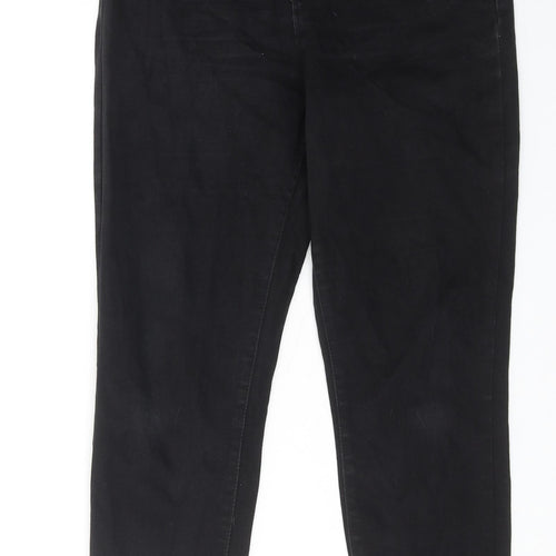Denim & Co. Womens Black Cotton Skinny Jeans Size 14 L25 in Regular Zip