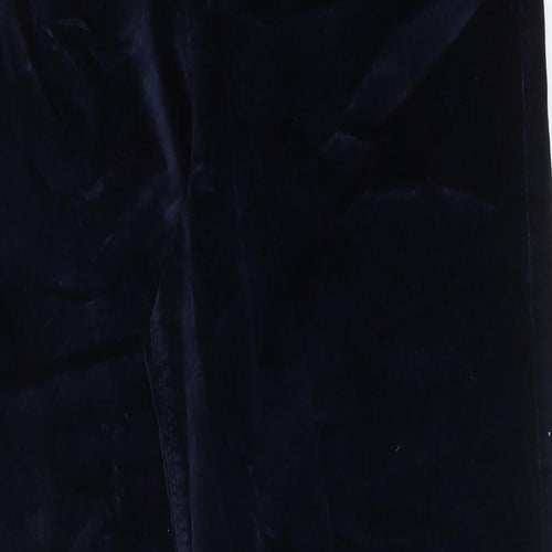 NEXT Womens Blue Cotton Trousers Size 14 L31 in Regular Zip