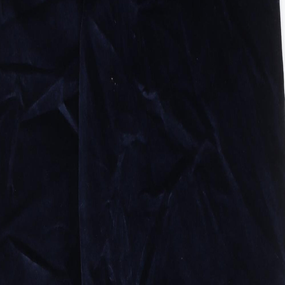 NEXT Womens Blue Cotton Trousers Size 14 L31 in Regular Zip