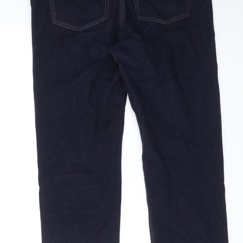 Marks and Spencer Womens Blue Cotton Skinny Jeans Size 16 L30 in Regular Zip